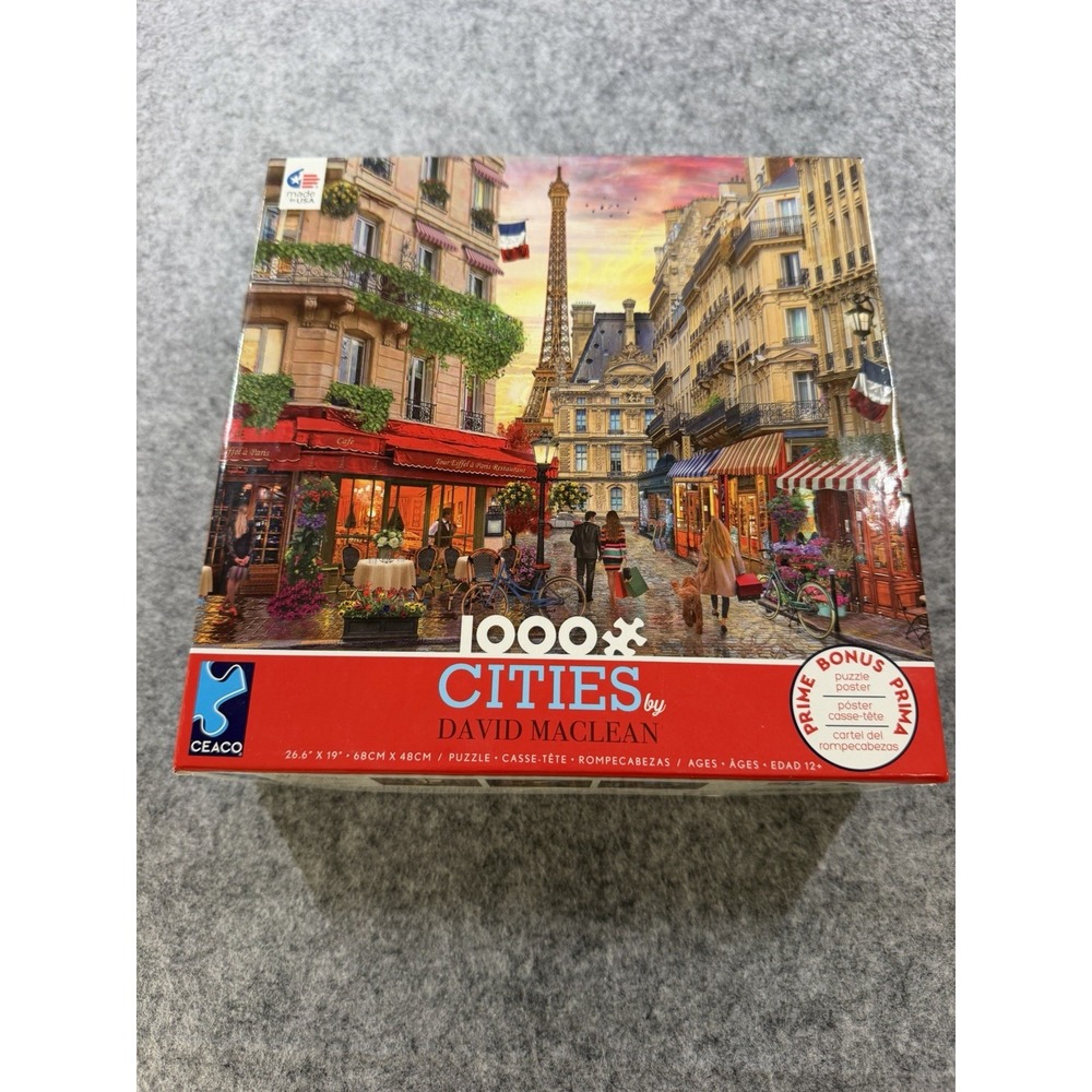 Ceaco Cities Paris David Maclean 1000 Piece Puzzle Eiffel Tower NEW Sealed